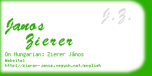 janos zierer business card